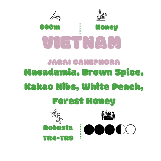 FLADDERMÖSS - VIETNAM JARAI, HONEY, CANEPHORA TR4-TR9